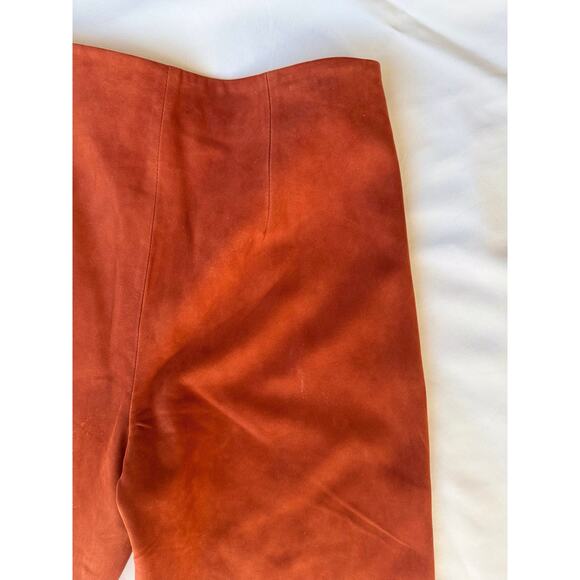 Vince Pants Size 6 Fall Culottes Suede Wide Leg Cropped in Brick Red Orange - Picture 6 of 16
